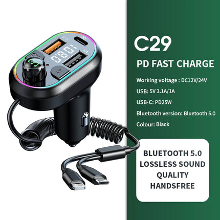 Bluetooth FM Transmitter with Fast Charging