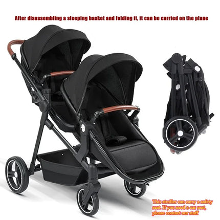 Foldable Convertible Twin Baby Stroller