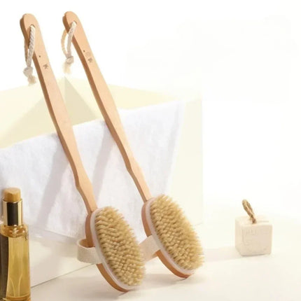 Natural Bristle Back Scrubber Brush