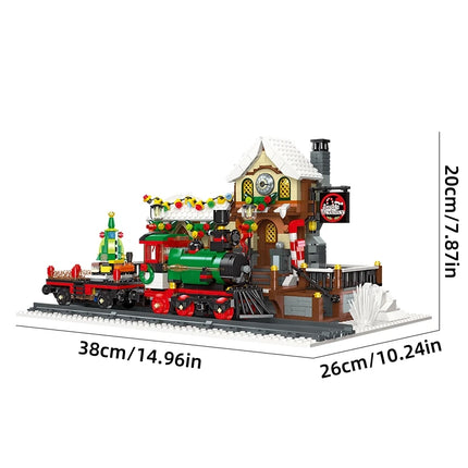 Motorized Christmas Train Building Block Set