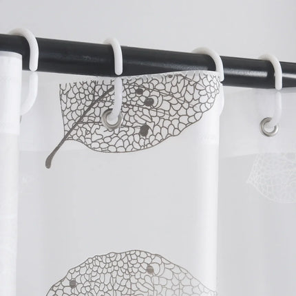 Leaf Pattern Plastic Shower Curtain