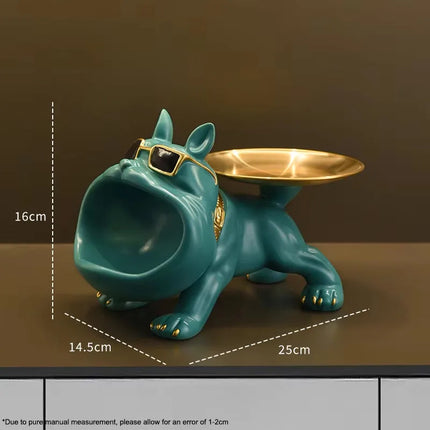 Bulldog Resin Decorative Storage Tray