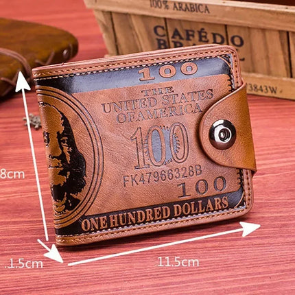 Dollar Pattern Leather Wallet