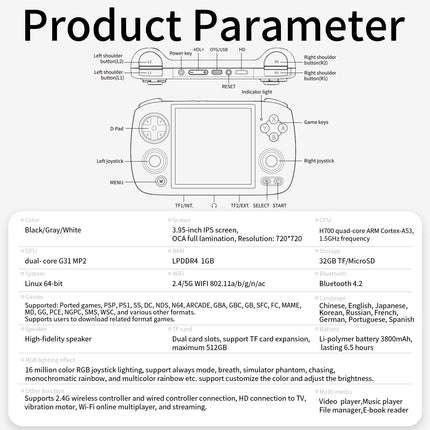 3.95-Inch Retro Handheld Game Console