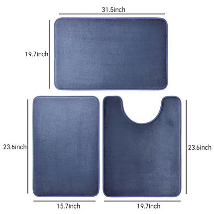3-Piece Bathroom Floor Mat Set