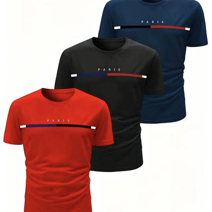 Men's 3-Pack Contrast Stripe T-Shirts