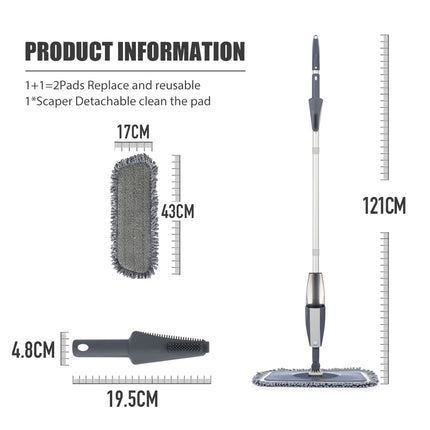 Magic Spray Mop with Microfiber Pads