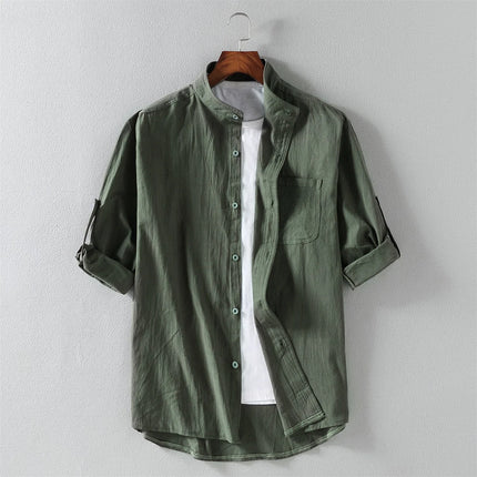 Men’s Stand-Collar Casual Shirt