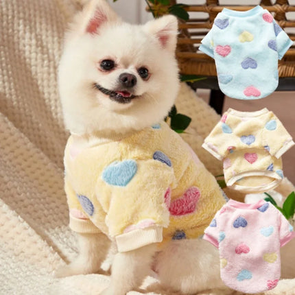 Heart Print Flannel Dog Vest