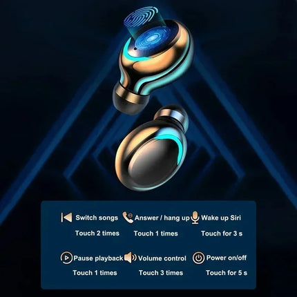 NNEOBA Wireless Earbuds 9D Stereo Sports Headphones