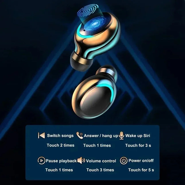 NNEOBA Wireless Earbuds 9D Stereo Sports Headphones