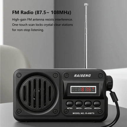 NNEOBA Portable Radio Bluetooth Speaker Black