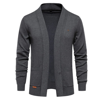 Men’s Knitted Turn-Down Collar Cardigan