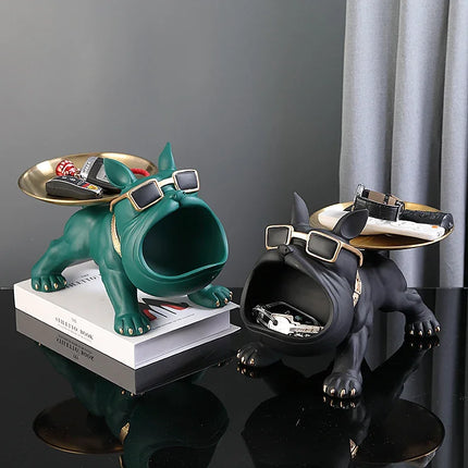 Bulldog Resin Decorative Storage Tray