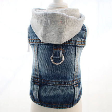 Denim Puppy Hoodie Jacket