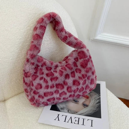 Leopard Fluffy Shoulder Bag