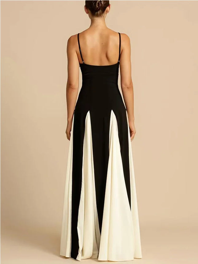 Elegant Splice Slip Maxi Dress