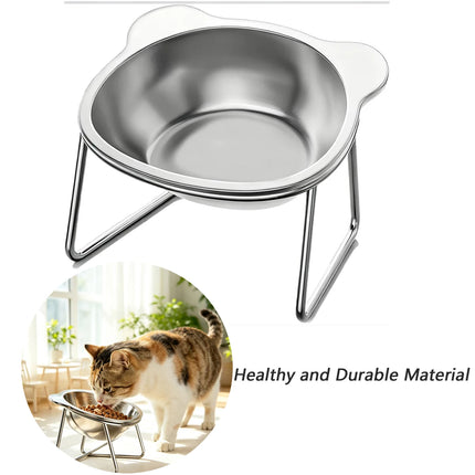 Tilted Stainless Steel Cat Bowl