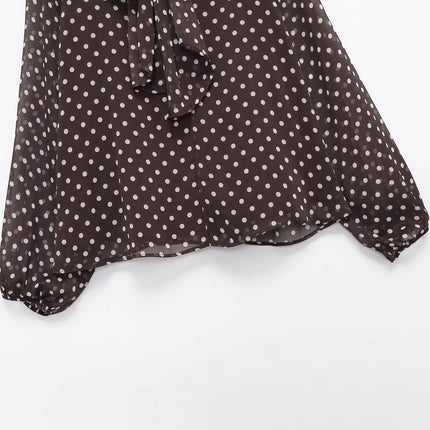 Women's Polka Dot Bow Blouse