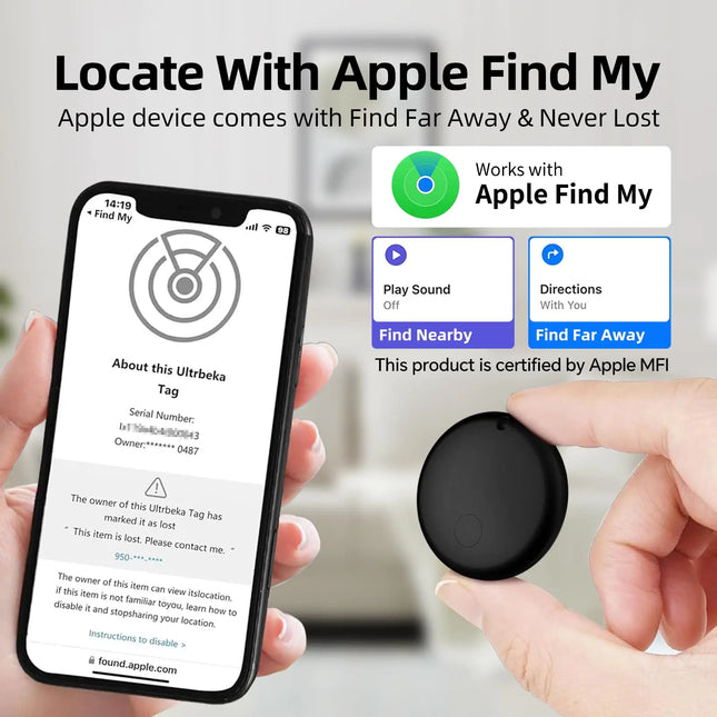 Smart GPS Tracking Tag for Apple Devices