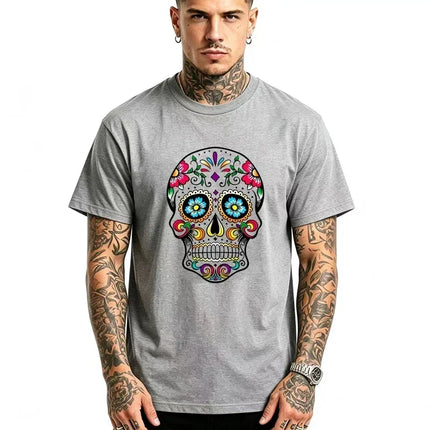 Men's Skull Print Streetwear T-Shirt