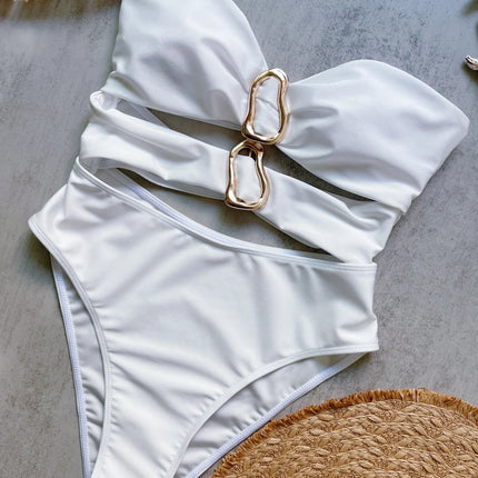 Metal Ring Cut-Out Swimsuit