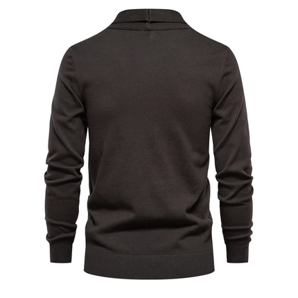 Men’s Knitted Turn-Down Collar Cardigan