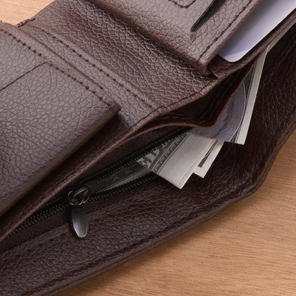 Slim Zipper Leather Wallet