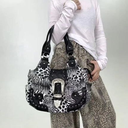 Leopard Print Patchwork Bag