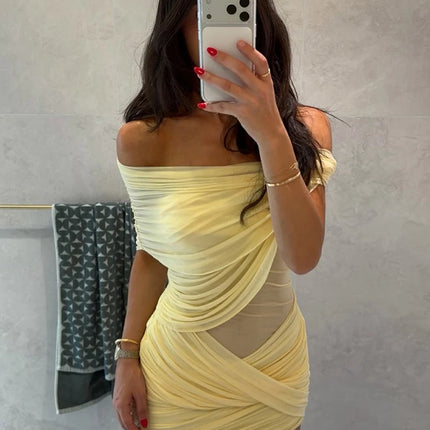 Sheer Backless Bodycon Mini Dress