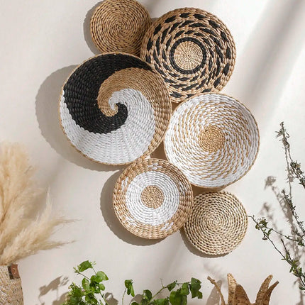 Boho Woven Wall Basket Decor