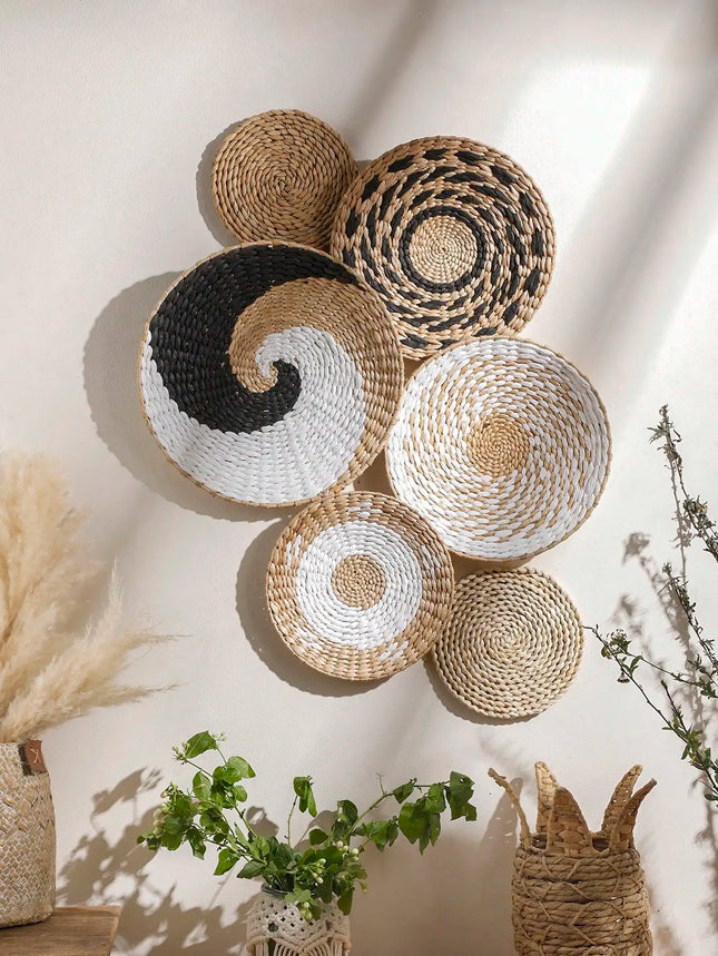 Boho Woven Wall Basket Decor