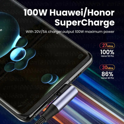 100W Right-Angle USB-C Cable