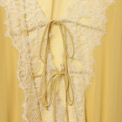 Women's Lace Patchwork Sheer Blouse