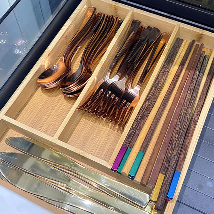 Bamboo Cutlery Drawer Organizer