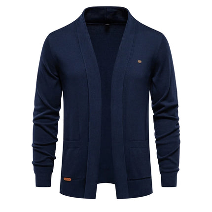 Men’s Knitted Turn-Down Collar Cardigan