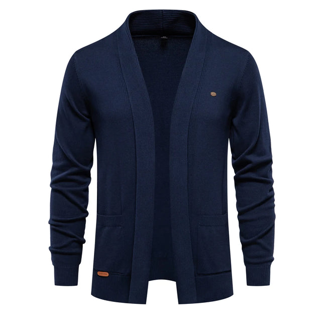 Men’s Knitted Turn-Down Collar Cardigan