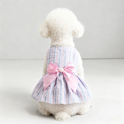 Striped Bow Pet Princess Dress