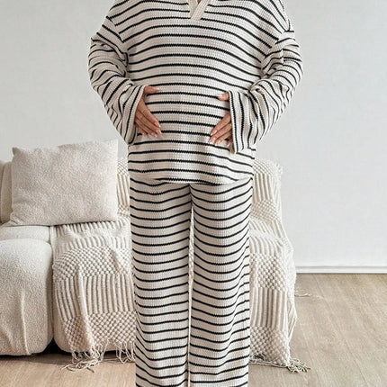 2-Piece Maternity Polo Shirt and Pants Set