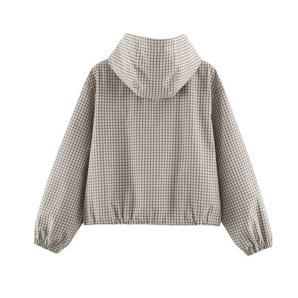 Women's Plaid Hooded Jacket