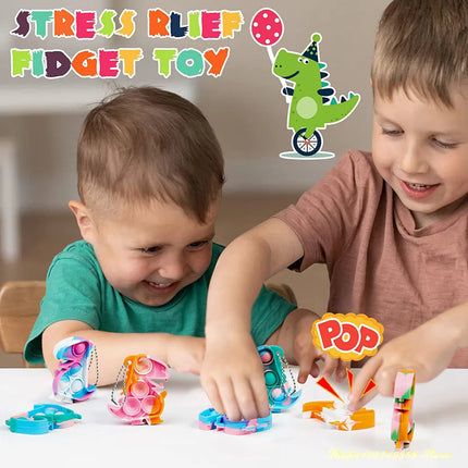 Dinosaur Pop Fidget Keychain