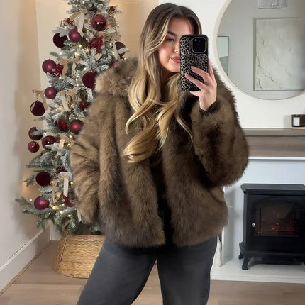 Women's Fluffy Faux Fur Coat