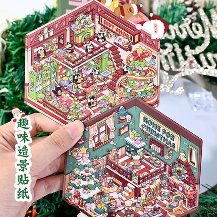 Christmas 3D DIY Sticker Cabin Scene Craft Kit for Kids