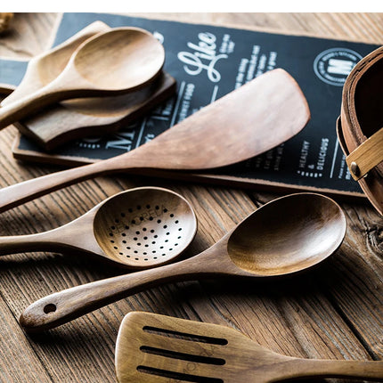 9-Piece Wooden Kitchen Utensil Set