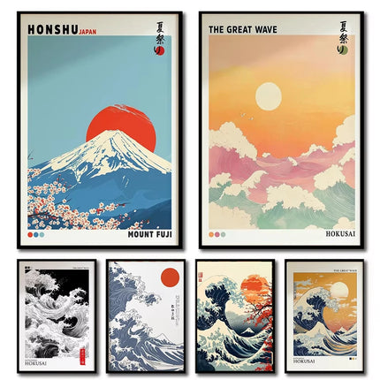 Japanese Wave Landscape Wall Art
