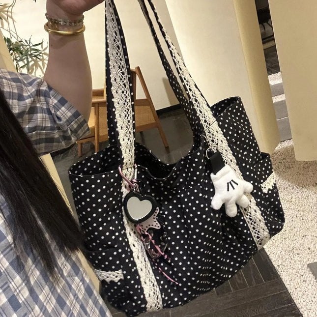 Lace Canvas Tote Bag
