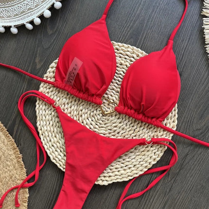 Halter Triangle Bikini Set