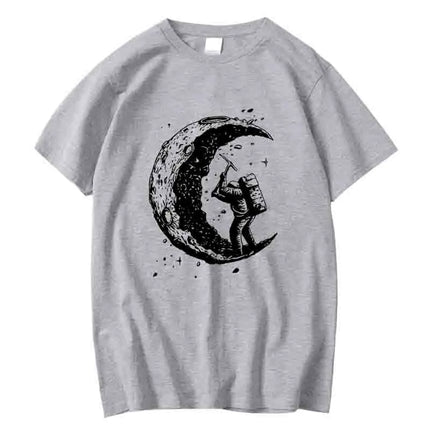 Men's Moon Print Cotton Blend T-Shirt