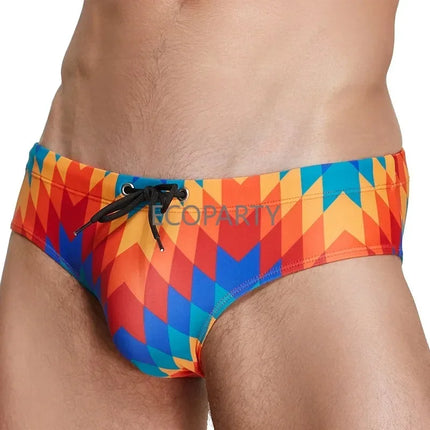 Men's Geometric Print Swim Briefs
