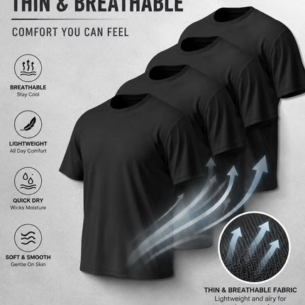 4-Pack Basic Short Sleeve T-Shirts